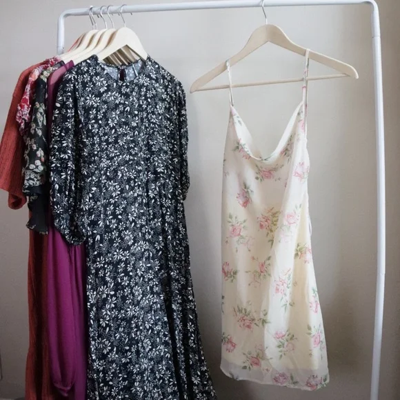open lace back dress Landon Mini Dress | Pink Floral | Womens main image 0